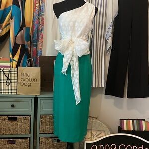 Emerald Green Straight Midi Skirt